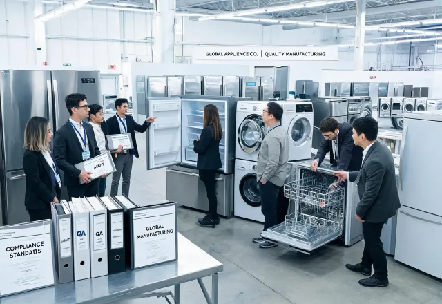 Whirlpool appliance factory team in quality review