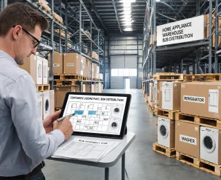 Appliance logistics planner in warehouse